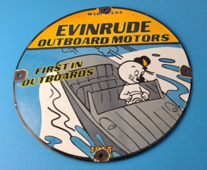 Vintage Evinrude Outboards Porcelain Sign Boat Motor Gas Engines Casper Sign 305872537178