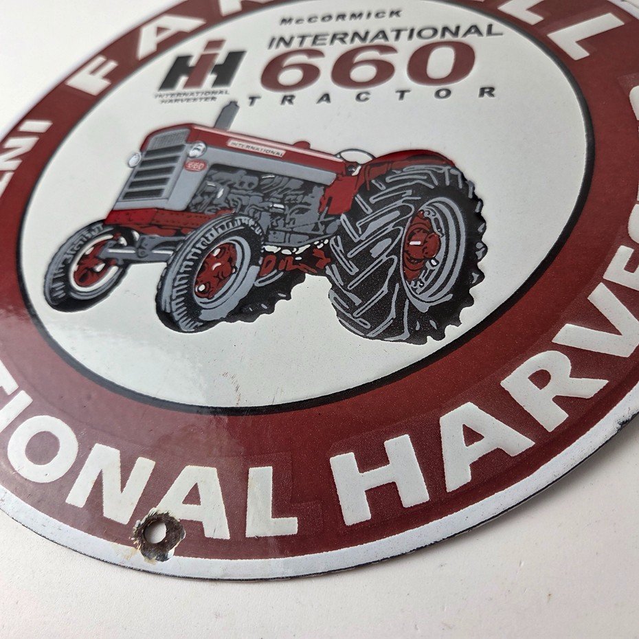 Vintage Farmall International Harvester Sign - Porcelain Farm Barn Gas Pump Sign - Image 15