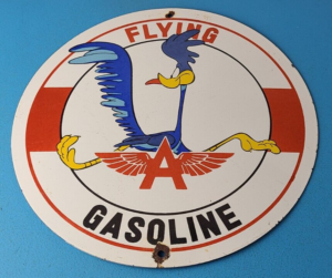 Vintage Flying A Gasoline Porcelain Sign Mopar Chrysler Road Runner Pump Sign 305859074968