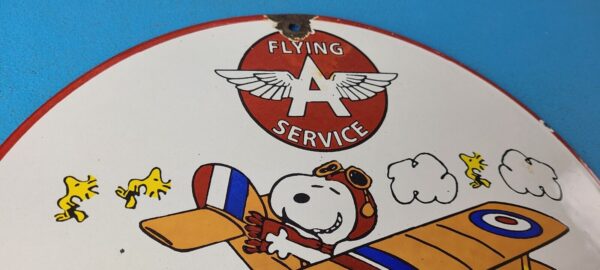 Vintage Flying A Gasoline Sign Aviation Service Gas Pump Porcelain Sign 305703606878 4