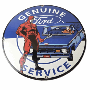 Vintage Ford Sign - Marvel Comic Dare Devil Auto Truck Porcelain Gas Pump Sign