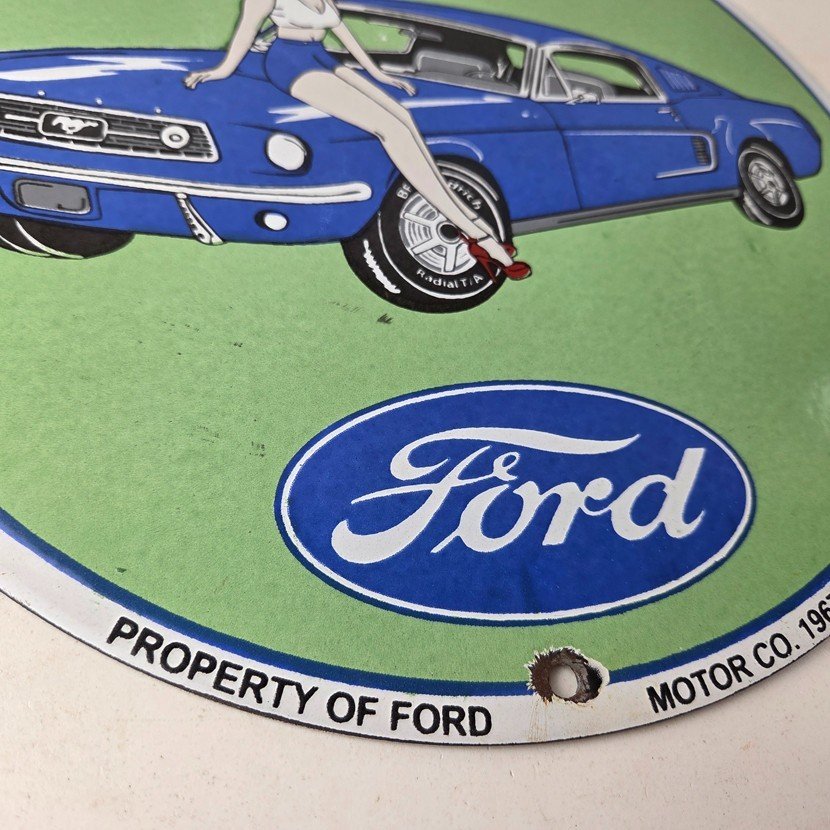Vintage Ford Sign - Mustang Ford Automobile Service Station Gas Pump Sign - Image 11
