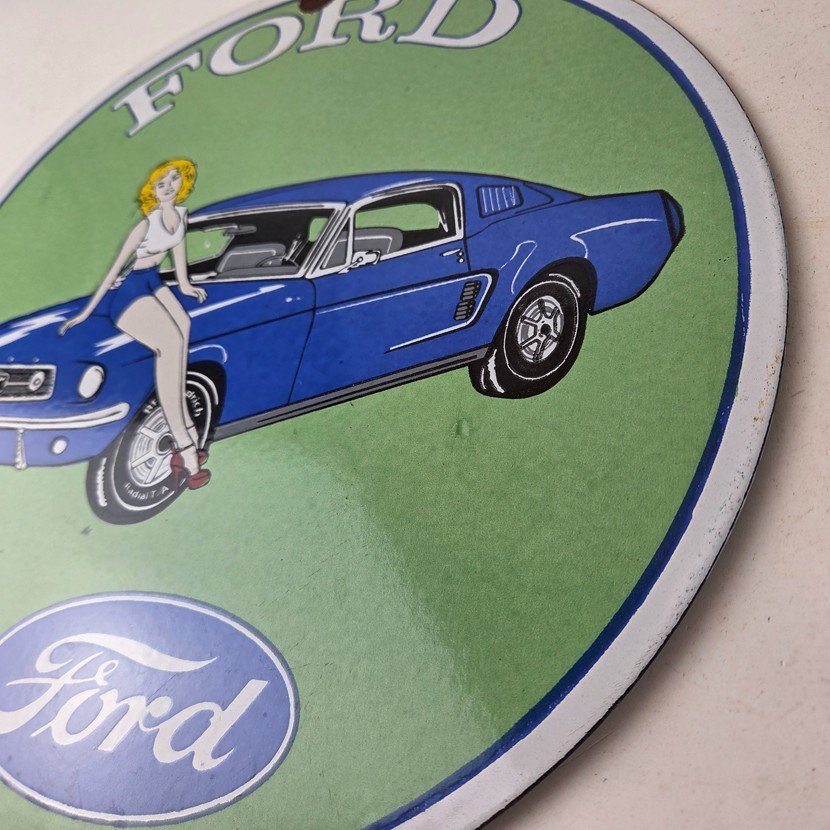 Vintage Ford Sign - Mustang Ford Automobile Service Station Gas Pump Sign - Image 13