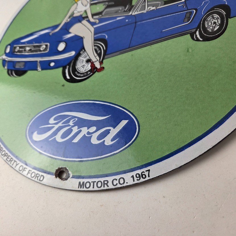 Vintage Ford Sign - Mustang Ford Automobile Service Station Gas Pump Sign - Image 14