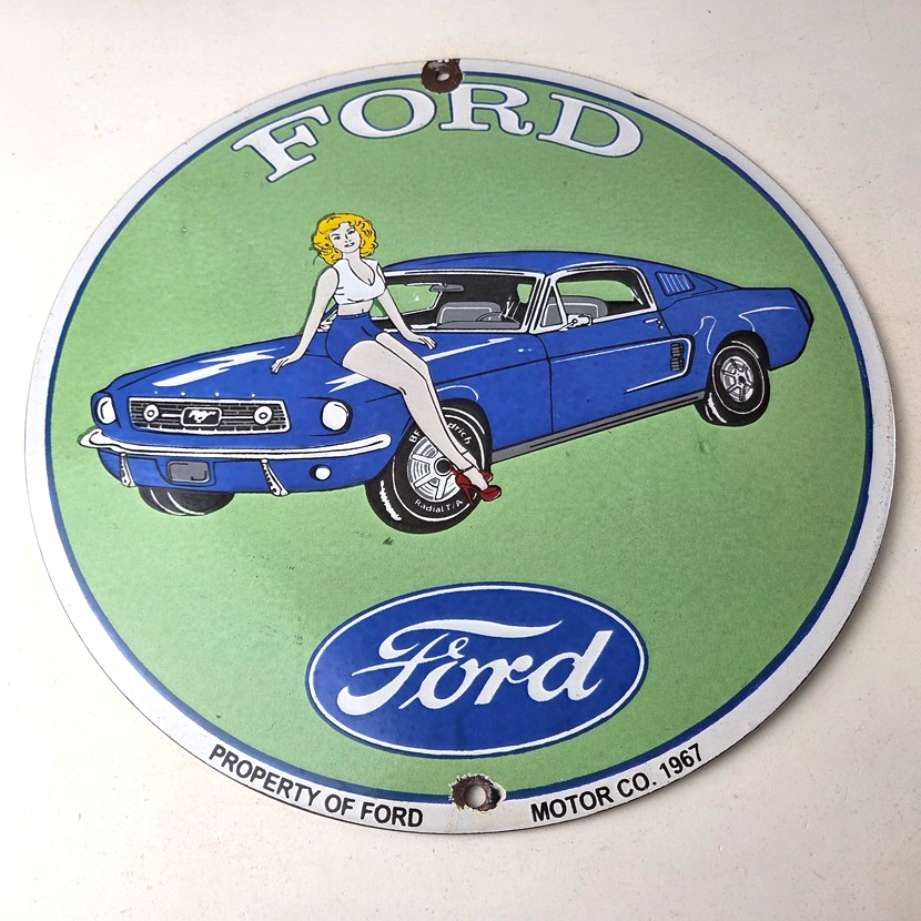 Vintage Ford Sign - Mustang Ford Automobile Service Station Gas Pump Sign - Image 15