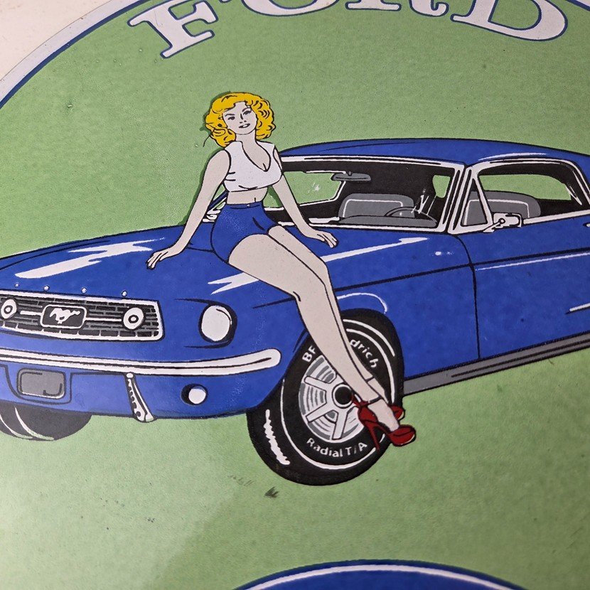 Vintage Ford Sign - Mustang Ford Automobile Service Station Gas Pump Sign - Image 3