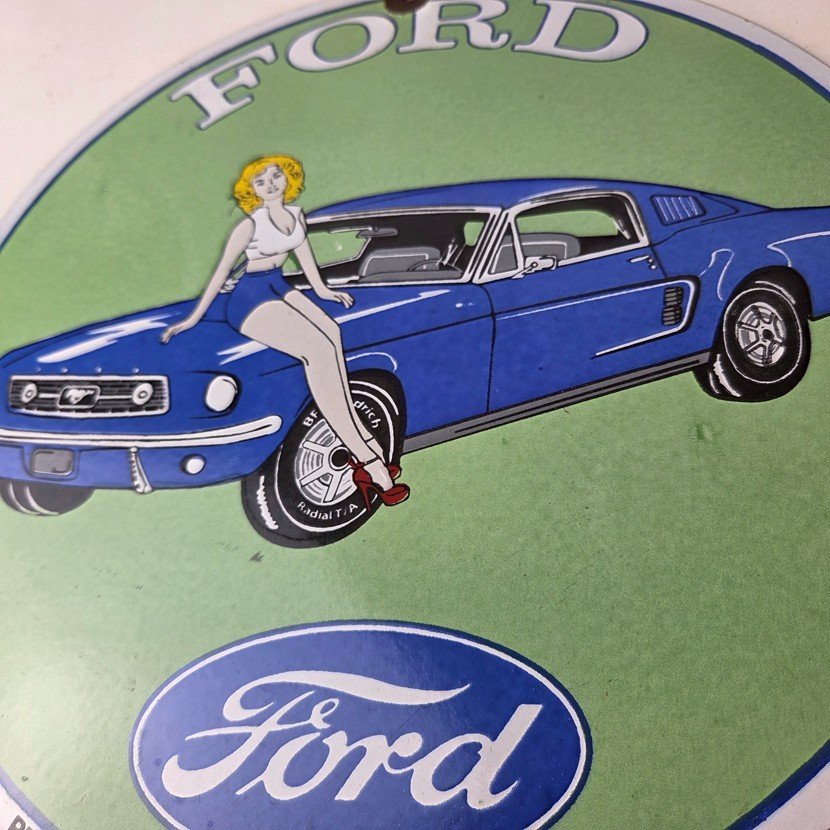 Vintage Ford Sign - Mustang Ford Automobile Service Station Gas Pump Sign - Image 4