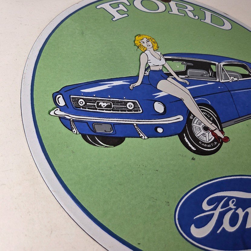 Vintage Ford Sign - Mustang Ford Automobile Service Station Gas Pump Sign - Image 6