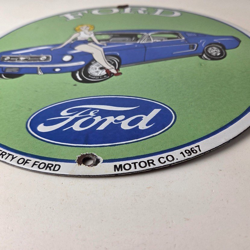 Vintage Ford Sign - Mustang Ford Automobile Service Station Gas Pump Sign - Image 10