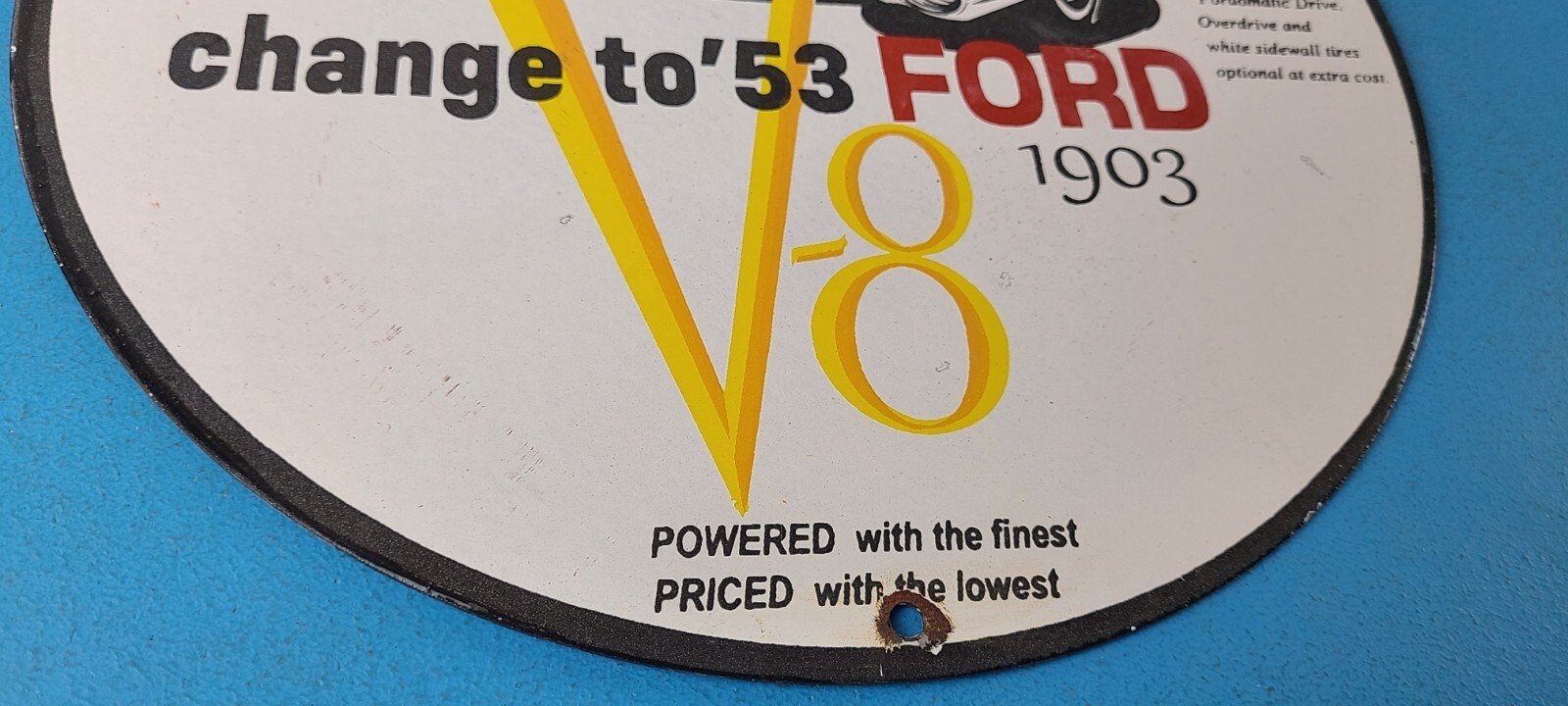 Vintage Ford Sign - Porcelain V8 Automobile Parts Service Gas Pump Sign - Image 7