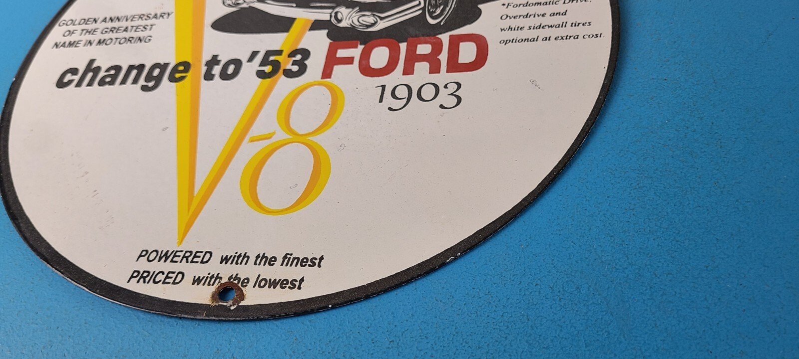 Vintage Ford Sign - Porcelain V8 Automobile Parts Service Gas Pump Sign - Image 10