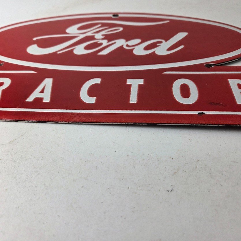 Vintage Ford Tractor Sign - Gas Service Station Pump Motor Porcelain Sign - Image 10