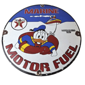 Vintage Gasoline Sign - Texaco Gas Motor Fuel Service Gas Pump Porcelain Sign