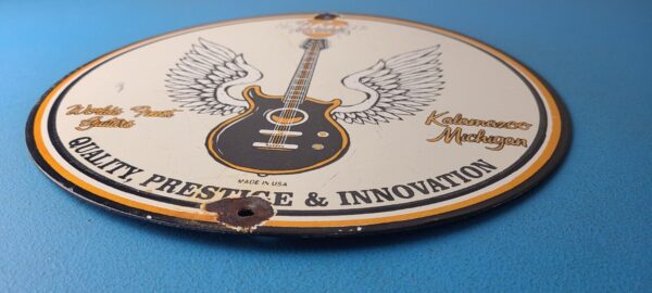 Vintage Gibson Guitars Acoustic Electric Bass Store Porcelain Gas Station Sign 305755549468 10