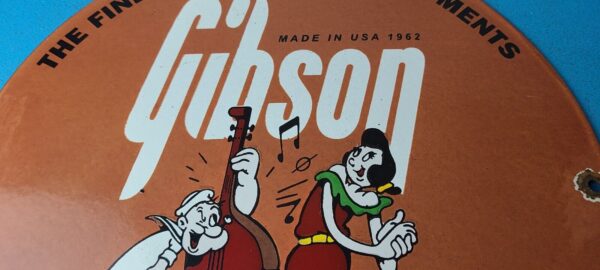 Vintage Gibson Guitars Popeye Porcelain Gas Station Sign 305769076718 2