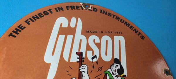 Vintage Gibson Guitars Popeye Porcelain Gas Station Sign 305769076718 4