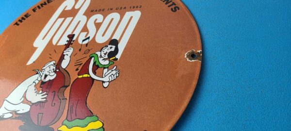 Vintage Gibson Guitars Popeye Porcelain Gas Station Sign 305769076718 8