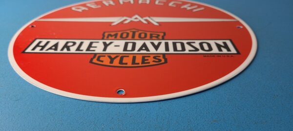 Vintage Harley Davidson Motorcycles Sign Aermacchi Porcelain Gas Pump Sign 305728754488 10