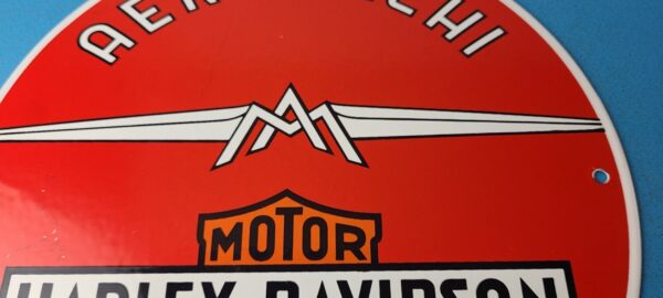 Vintage Harley Davidson Motorcycles Sign Aermacchi Porcelain Gas Pump Sign 305728754488 2