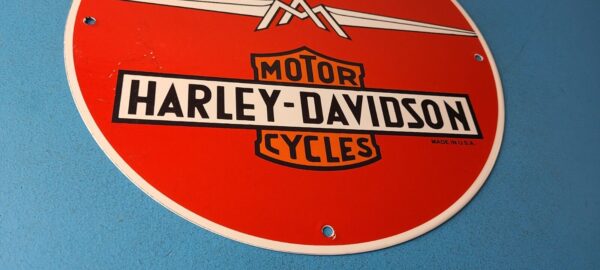 Vintage Harley Davidson Motorcycles Sign Aermacchi Porcelain Gas Pump Sign 305728754488 6