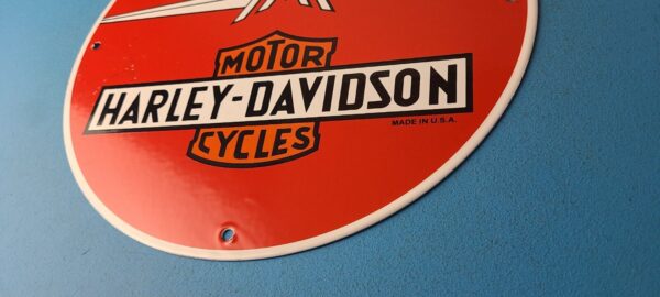 Vintage Harley Davidson Motorcycles Sign Aermacchi Porcelain Gas Pump Sign 305728754488 9