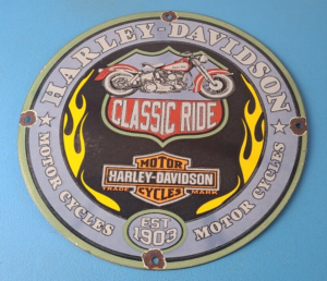 Vintage Harley Davidson Motorcycles Sign Classic Ride Porcelain Gas Pump Sign 305843047948