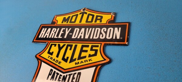 Vintage Harley Davidson Motorcycles Sign - Display Gas Pump Porcelain Sign - Image 8