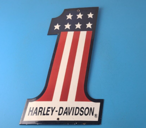 Vintage Harley Davidson Motorcycles Sign Large USA American Flag Gas Pump Sign 305903480058