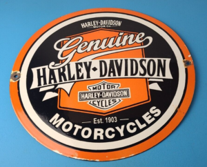 Vintage Harley Davidson Motorcycles Sign Porcelain Large ManCave Gas Pump Sig 305885362198