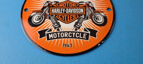 Vintage Harley Davidson Motorcycles Sign Spark Plugs Gas Pump Porcelain Sign 305778695528 11