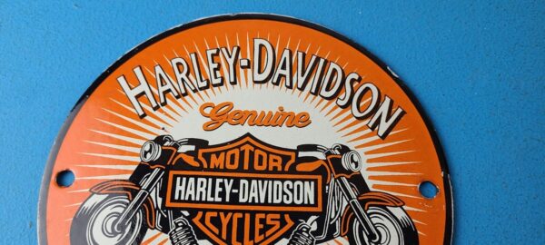 Vintage Harley Davidson Motorcycles Sign Spark Plugs Gas Pump Porcelain Sign 305778695528 2