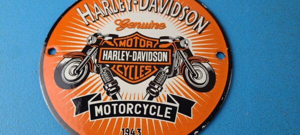 Vintage Harley Davidson Motorcycles Sign Spark Plugs Gas Pump Porcelain Sign 305778695528 3