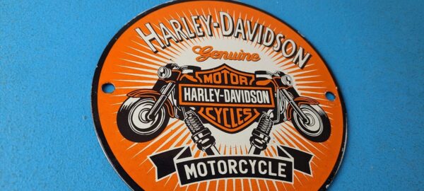 Vintage Harley Davidson Motorcycles Sign Spark Plugs Gas Pump Porcelain Sign 305778695528 5