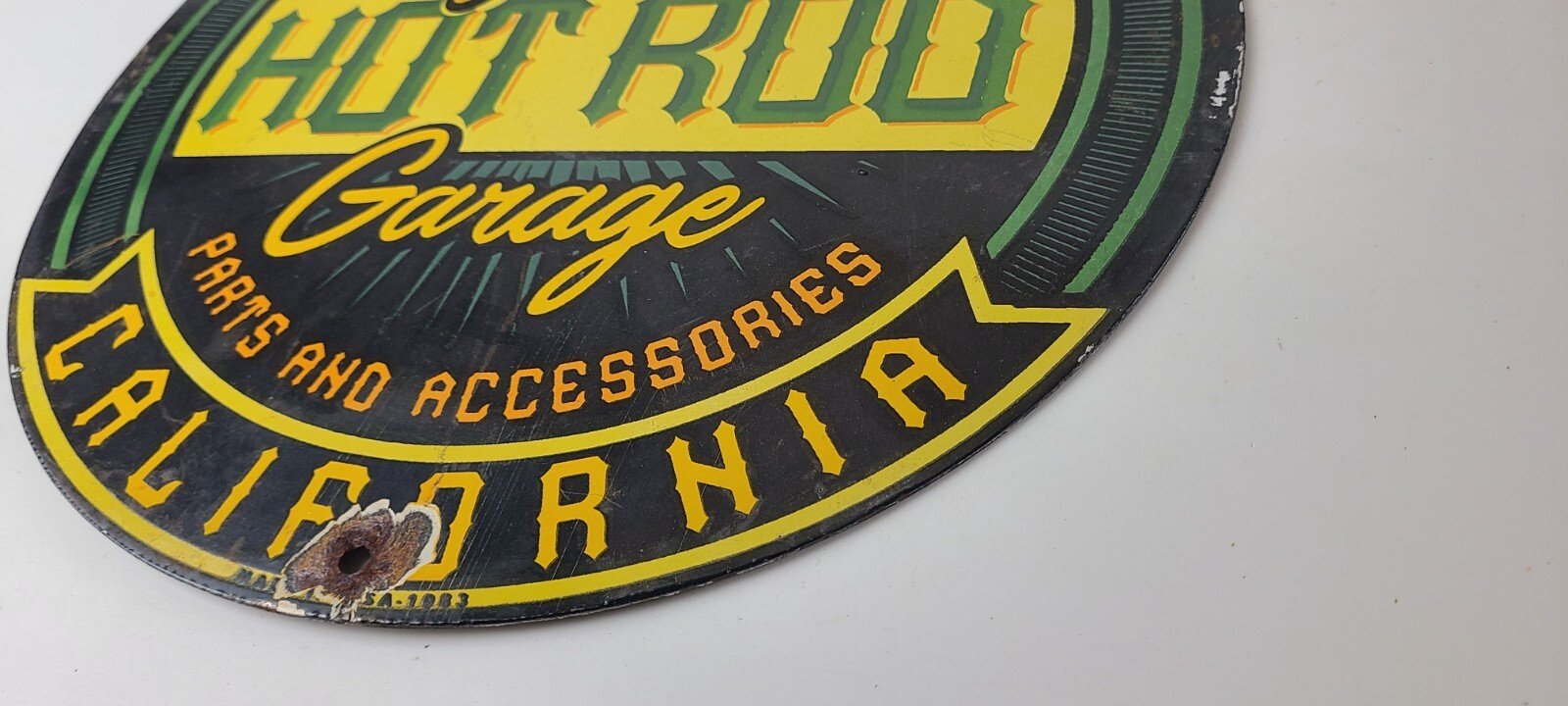 Vintage Hot Rod Legendary Sign - California Garage Auto Gas Pump Porcelain Sign - Image 10