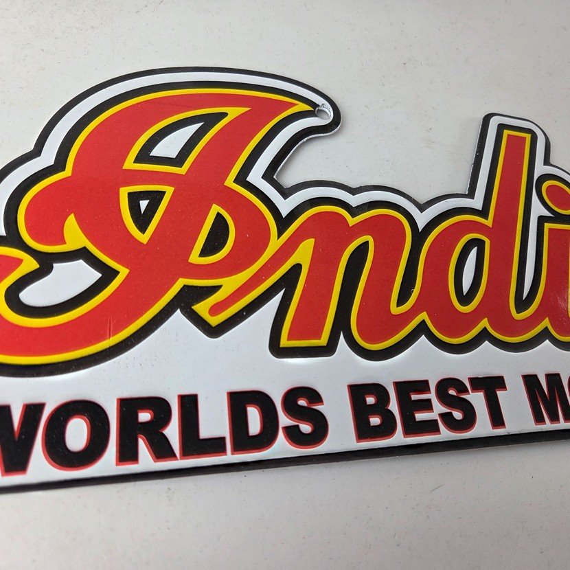 Vintage Indian Motorcycle Sign - 15 Inch Porcelain World's Best Gas Pump Sign - Image 5