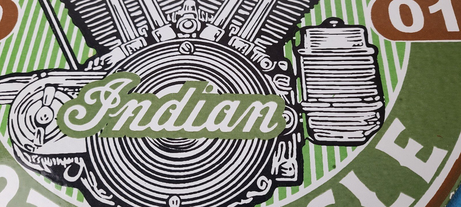 Vintage Indian Sign - Porcelain World's Fastest Motorcycle Gas Station Sign - Image 4