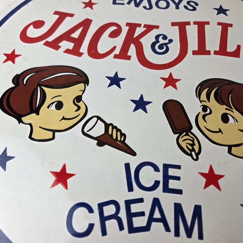 Vintage Jack & Jill Ice Cream Porcelain Sign - Gas Pump Advertising Sales Sign - Image 4