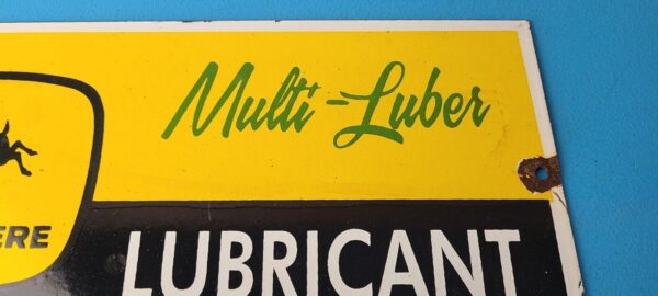 Vintage John Deere Porcelain Sign Farm Tractor Gas Pump Multi Luber Sign 305793092128 2