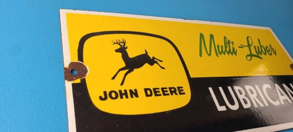 Vintage John Deere Porcelain Sign Farm Tractor Gas Pump Multi Luber Sign 305793092128 4