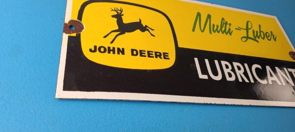 Vintage John Deere Porcelain Sign Farm Tractor Gas Pump Multi Luber Sign 305793092128 5