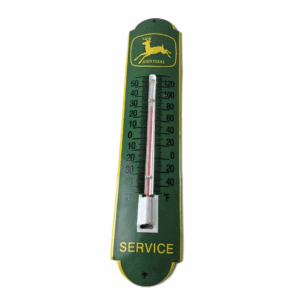 Vintage John Deere Sign - Service Guage Gas Pump Sign on Porcelain Thermometer