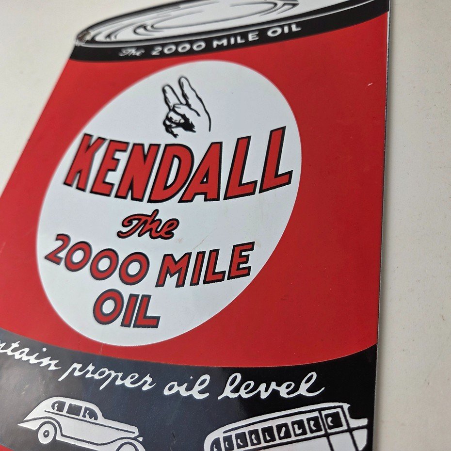 Vintage Kendall Motor Oil Sign - Motor Oil Bucket Quart Can Gas Porcelain Sign - Image 13