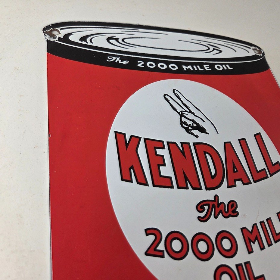 Vintage Kendall Motor Oil Sign - Motor Oil Bucket Quart Can Gas Porcelain Sign - Image 5