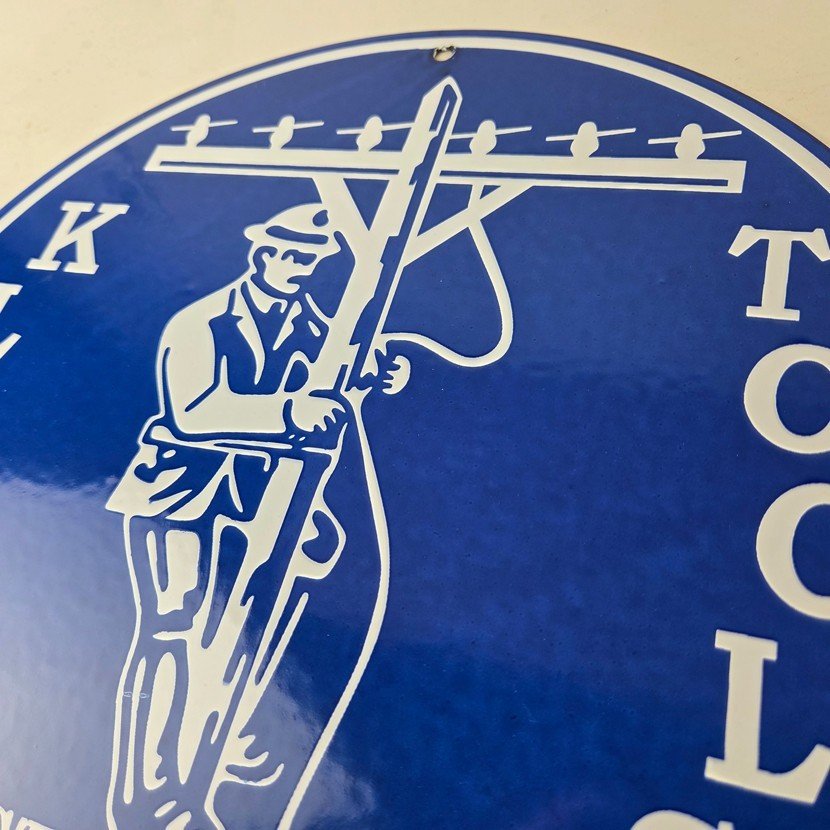 Vintage Klein Tools Porcelain Sign - Auto Mechanic Gas Service Shop Garage Sign - Image 11