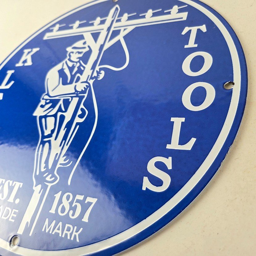 Vintage Klein Tools Porcelain Sign - Auto Mechanic Gas Service Shop Garage Sign - Image 12