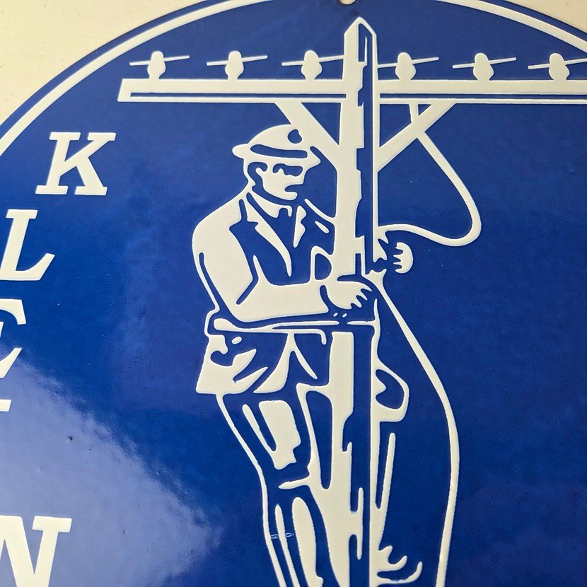 Vintage Klein Tools Porcelain Sign - Auto Mechanic Gas Service Shop Garage Sign - Image 3