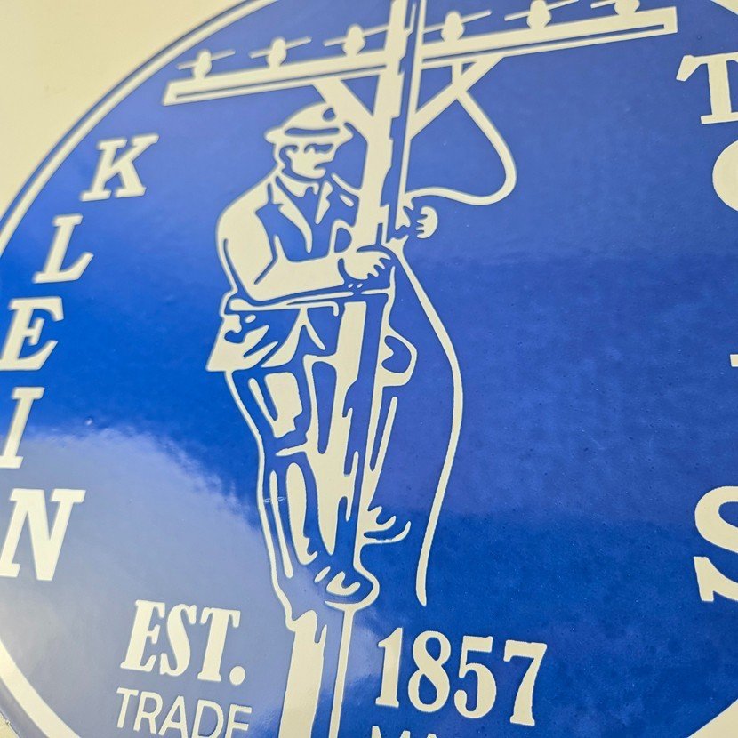 Vintage Klein Tools Porcelain Sign - Auto Mechanic Gas Service Shop Garage Sign - Image 4