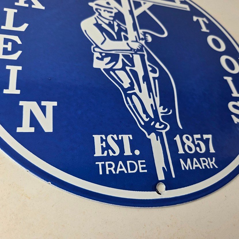 Vintage Klein Tools Porcelain Sign - Auto Mechanic Gas Service Shop Garage Sign - Image 10