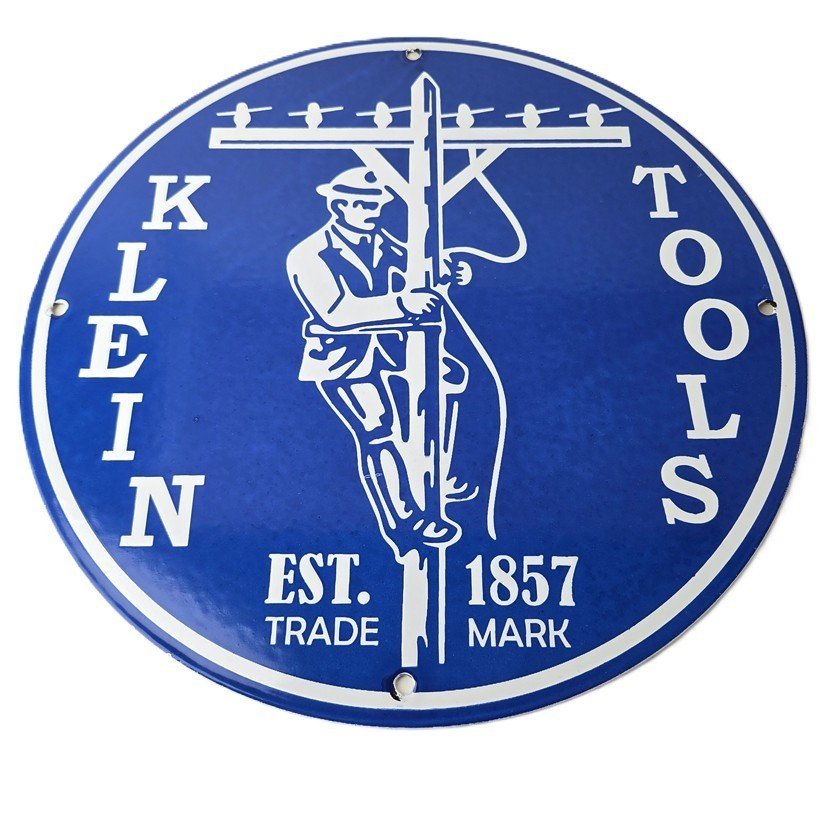 Vintage Klein Tools Porcelain Sign - Auto Mechanic Gas Service Shop Garage Sign