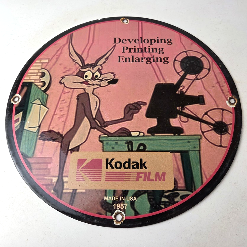 Vintage Kodak Camera Sign - Photos Film Gas Pump Porcelain Sign - Image 15